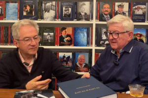 Francis Atterbury of Hurtwood Press and Roy Moed of LifeBook Memoirs looking at a book