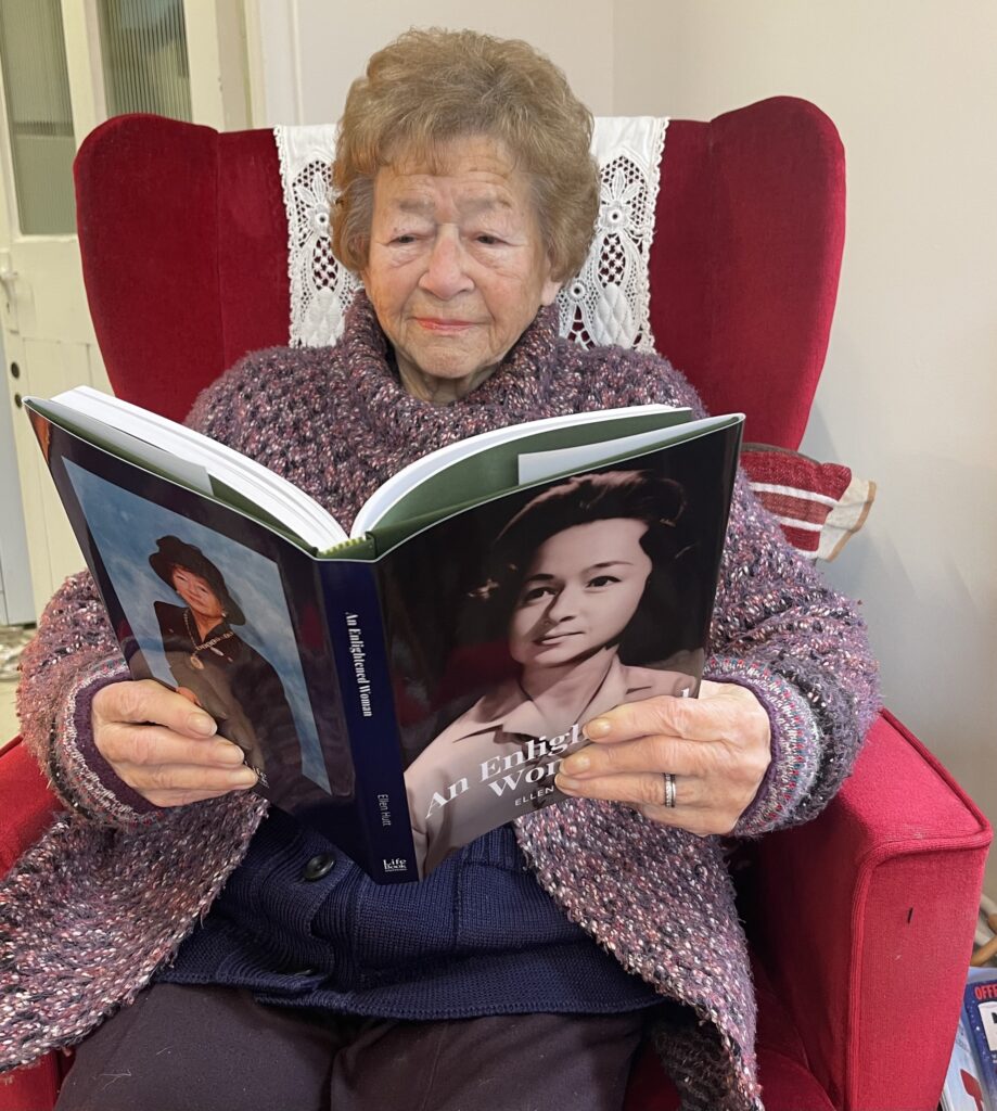 LifeBook author Ellen Hutt reading her private autobiography, An Enlightened Woman.