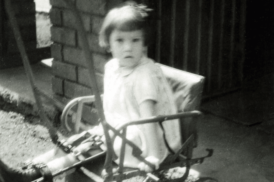 A childhood photograph of Pat Chick, from the LifeBook private autobiography, Our Pat! A473, by Brian Chick.