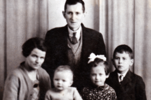 A vintage black-and-white photograph from the LifeBook private autobiography of Peter Danson