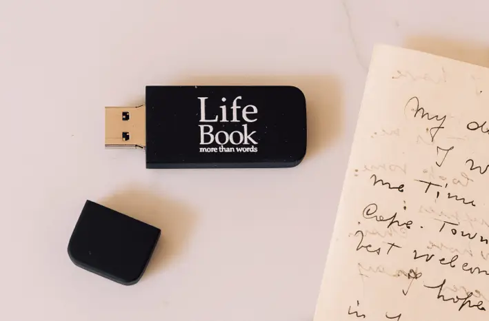 A personalised USB stick containing audio highlights