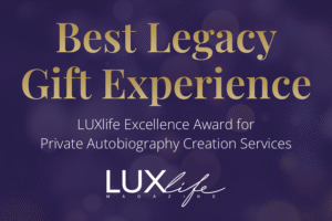 LifeBook Memoirs wins the LUXlife Best Legacy Gift Expeirence award